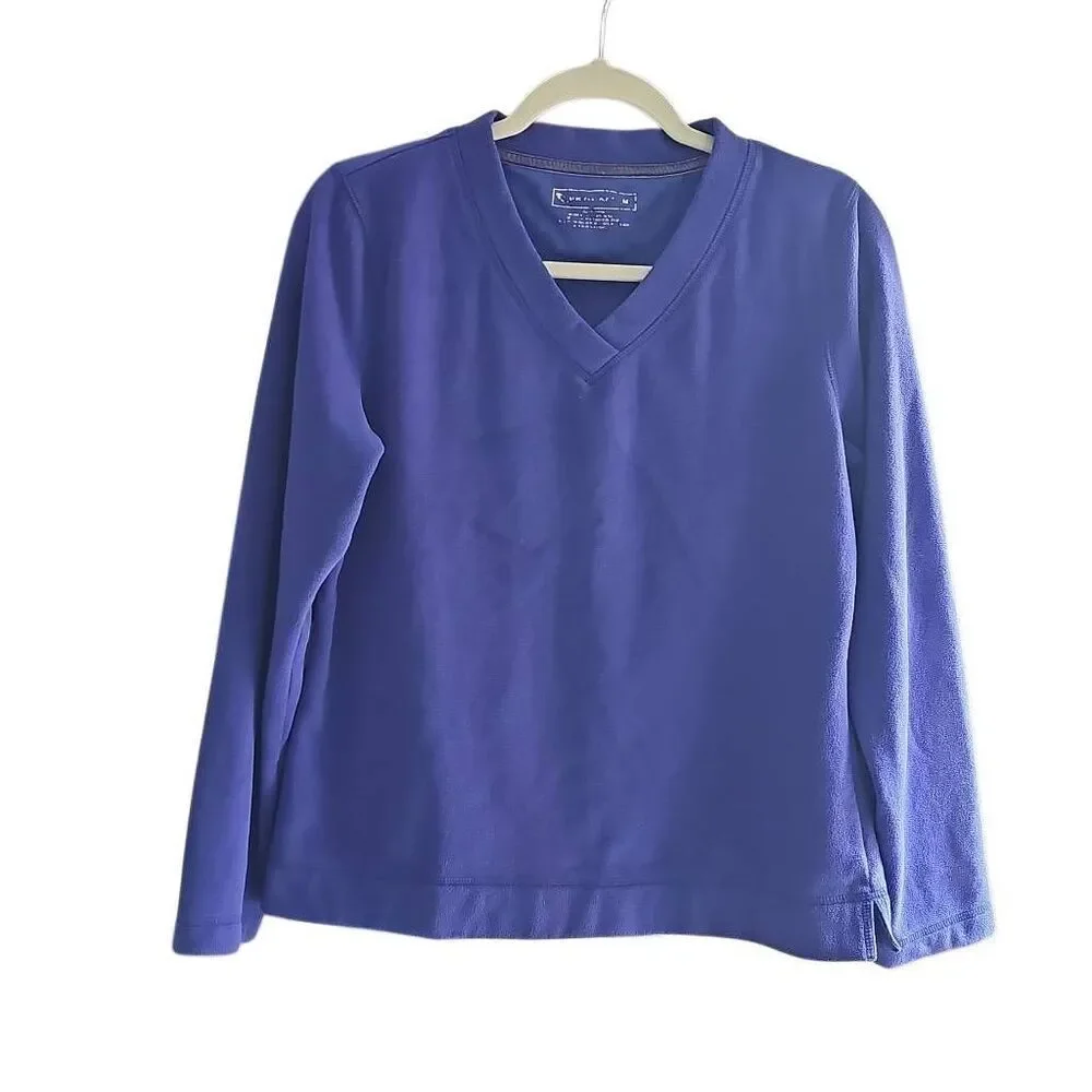 Tek Gear Royal Blue Fleece Sweater, crewneck, longsleeve and Size M, Women's